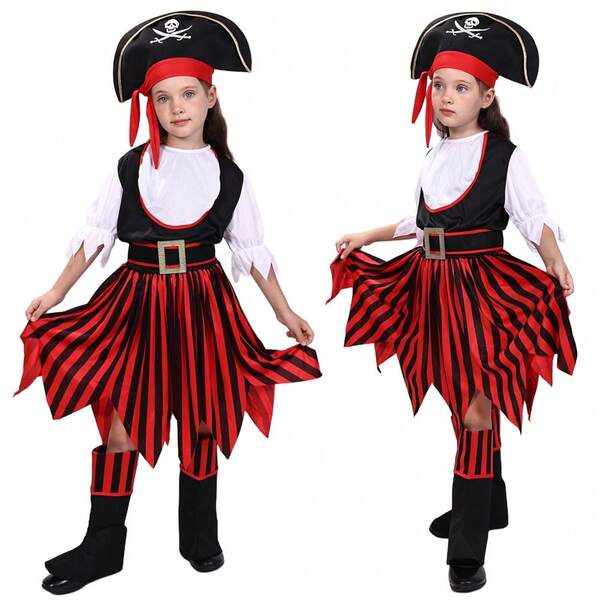 Halloween Children's Pirate Costume Girl Performance Ball COS Caribbean Pirate Costume