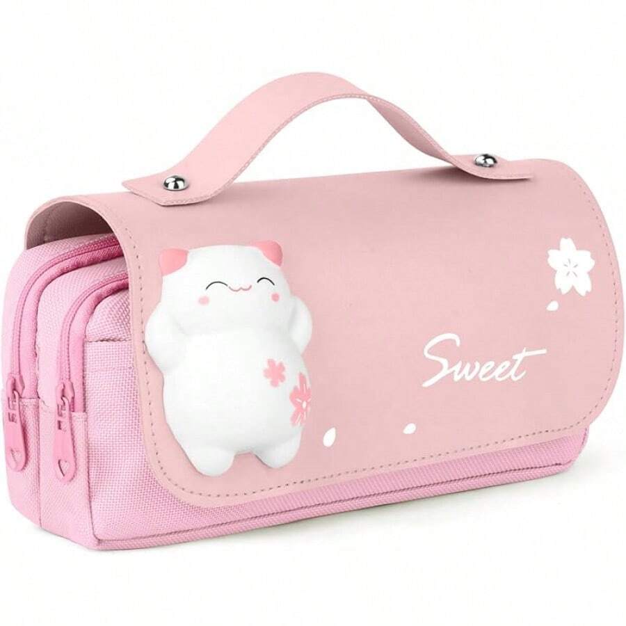 Office & Stationery Storage Set - Pink Kittens - View 1