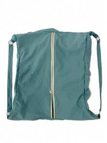 大容量纯色图案单肩包，回归学校简约风格女士斜挎包，尼龙面料包，休闲实用多用途手提包，适合工作、学习、旅行 - 水鴨藍 - 查看 11