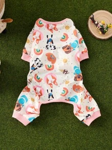 可爱的宠物睡衣适合中小型犬和猫 - 柔软、透气、耐用的睡衣，带有有趣的卡通设计 - 四季舒适、四季宠物服装 | 套头宠物连体衣 | 耐用的宠物服装、狗睡衣、圣诞节、圣诞装饰品