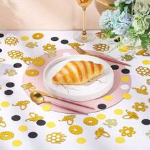 100/200pcs Black & Gold Bee And Honeycomb Confetti, Suitable For Birthday, Wedding, Baby Shower, Celebration Decoration - Multicolor - View 8