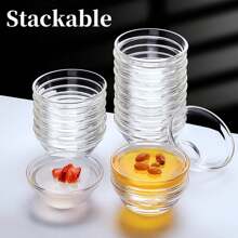 10 件 3 英寸透明塑料酱料盘，适用于小吃、寿司、水果、开胃菜和配菜、学校用品