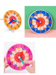 1pc Wooden Digital Clock For Early Childhood Learning Tools, Teachers Can Choose To Write And Clean The Learning Clock, Large Demonstration Teaching Time, Practice Clock With Built-In Marker Pen, Cute Style For Children's Learning Time, Teaching Demonstration Clock, Home School Classroom Supplies, Classroom Materials, Intelligent Development Model, Student Literature, Brain Development,Back To School