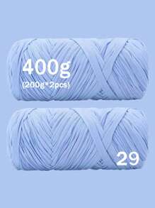 1/2 piezas Hilo de camiseta premium - 200g/pieza Hilo elástico de alta calidad, hilo de poliéster suave y elástico para proyectos de ganchillo vibrantes, ideal para decoración del hogar, manualidades DIY como tejido DIY, proyectos de ganchillo, bolsos tejidos a mano, cestas, mantas, alfombras, zapatos, pantuflas, cojines y muñecas, hilo multicolor | Hilo de poliéster | Hilo acrílico | Accesorios de tejido