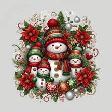 1/2/3 件优质圣诞雪人热转印贴片 - DIY 可定制熨烫贴花，适用于 T 恤、衬衫、枕头、连帽衫、牛仔裤、背包和帆布包 - 彩色 - 查看 1