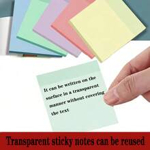 800张/400张/200张/50张可重复使用的透明彩色便签纸，防水PET材质，方便记笔记，内容清晰可见，课堂资源，荧光笔，文具，返校必备 - pet防水貼 - 查看 11