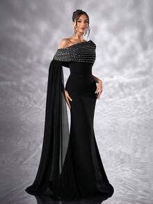 Elisanya Váy dạ hội trang trọng cho nữ, váy dạ hội trang trọng không tay, váy đuôi cá, váy dạ hội dự tiệc cưới thanh lịch, tiệc tối, lễ tốt nghiệp, lễ kỷ niệm, buổi hòa nhạc, váy dạ hội thảm đỏ - màu đen - Xem 4