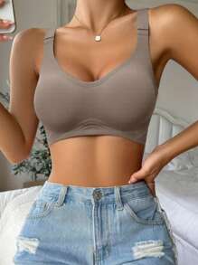 Soft Support Bra For Women, Solid Color, Comfortable, Minimalist, Wireless, Non-Sagging Bra