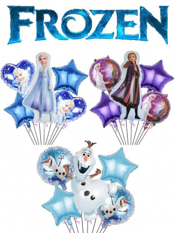Frozen Balloons Party Supplies Set Balloon Aluminum Film Balloon Princess Anna Olaf Birthday Decor Gift