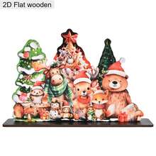 2D Flat, 1pc Animal Christmas Wooden Sign Plaque Ornament Christmas Gifts Christmas Decoration Festival Desktop Decoration Ornament Home Decoration Party Table Centerpieces Decorations Holiday Gifts For Family And Friends