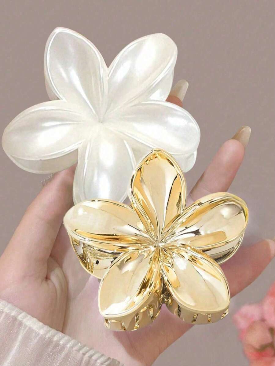 2 piezas Pinzas de pelo de 6 cm/2.36 pulgadas Flor de acrílico grande Pinza de pelo elegante y delicada Clip decorativo para moño Accesorio de pelo versátil para uso diario Decoración de pelo dulce y fresca Adecuado para accesorios de pelo diarios, artículos escolares, accesorios de otoño e invierno para vacaciones Mujer