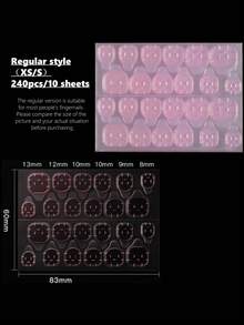 10/50/100pcs Double Side Glue Nail Sticker, Nail Glue Stickers Transparent, Waterproof - Black - View 8