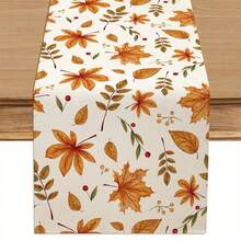 1pc Packing Maple Leaf Deciduous Berry Autumn Table Runner Is Suitable For Farmhouse Pastoral Family Party Decoration - Multicolor - View 4