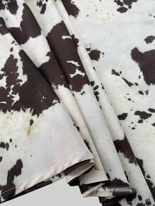 YROOE 女装春夏新款时尚休闲简约百搭动物印花松紧腰半身裙 - 彩色 - 查看 7