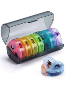 Organizer settimanale per pillole 2 volte al giorno, Porta pillole da viaggio 7 giorni, Contenitore per pillole AM PM due volte al giorno, Organizzatori portatili giornalieri per medicinali, vitamine, olio di pesce, integratori