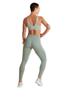 Lupo Sport Women's Seamless Fitness Leggings - xanh quân đội - Xem 2
