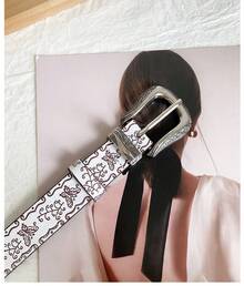2025 New  Vintage  White Belt Stylish Belt Niche Design Versatile Accessory - 咖啡 - 查看 8