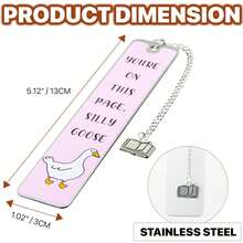 Dấu trang hình ngỗng dễ thương, dấu trang kim loại thời trang dành cho người yêu sách, dấu trang hình sâu sách màu hồng, phụ kiện cho sâu sách, món quà tuyệt vời cho độc giả, quà Giáng sinh/sinh nhật cho câu lạc bộ sách. - Nhiều màu - Xem 2