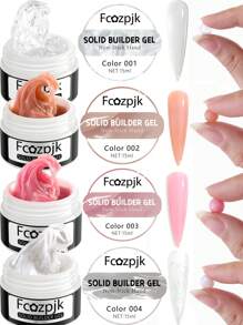 3D 雕刻凝胶不粘手雕刻凝胶套装，透明白粉色裸色固体指甲修整凝胶，含法式蛋糕霜指甲雕刻模具双头硅胶美甲雕刻笔美甲刷雕刻 DIY 美甲沙龙美甲用品套装 - 彩色 - 查看 7