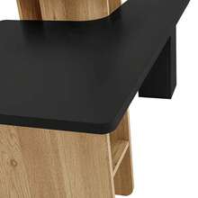 MERAX Set Of 2 Nesting Coffee Tables Farmhouse,Rectangle Coffee Table Living Room,Wood Finish Coffee Table Set, Small Coffee Tables, Sofa Side Table For Living Room, Black - Black - View 10