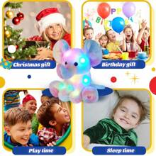 Glow Guards 12'' Musical Light Up Rainbow Elephant Stuffed Animal,LED Singing Soft Wildlife Animal Plush Toy With Night Lights&Lullaby,Birthday Children's Day Hoilday Gift For Toddler Kids - White - View 5