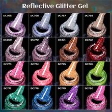 Mtssii 7ml Champagne Gold Sliver Reflective Nail Gel Polish Sparkling Shining Glitter Pink Red Color Nail Supplies Semi Permanent Soak Off UV Gel Varnish Sparkle Effect Nail Art Manicure - 彩色 - 查看 8