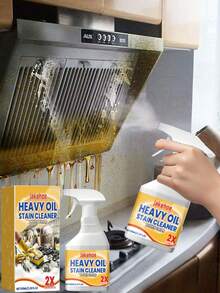 1pc Multipurpose Kitchen Cleaner, Effectively Removes Heavy Grease And Oil Stains On Kitchen Tiles, Stove Hoods, And Cookware - Pink - View 9