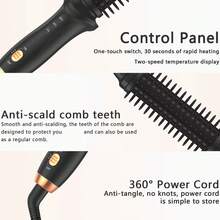 A Professional 3-In-1 Ionic Hair Styling Tool, Curling Iron And Straightening Iron, Hot Curling Iron Brush, 1in Size, Double Heat Setting (160°C/180°C), Ergonomic Handle, No Damage | Unisex Mini Curling Iron, Suitable For All Hair Types - UK Plug(220-240V) - View 12