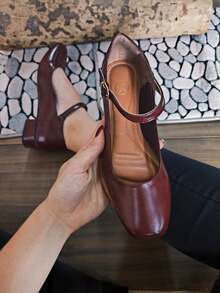 Mary Jane Doll Shoes 3cm Comfort Heel Original Marsala - 紅木色 - 查看 5