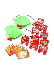 Máscara de rana, cartas para lamer la lengua, juego de mesa, juguete interactivo para niños y adultos, diversión familiar, juegos de rompecabezas de escritorio para fiesta de amigos - Verde - Ver 5