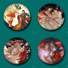 شارة مرسومة بالرمل ل- "بركة المسؤول السماوي"، باجي، شيي ليان، هواتشنغ، فن المعجبين 2D، قلادة بروش غوزي