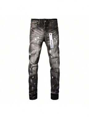 Men's And Women's Jeans, Painted Worn-Out African American High Street Denim Pants, Men's Perforated Art New Harajuku, Men's And Women's Patch Denim Shorts