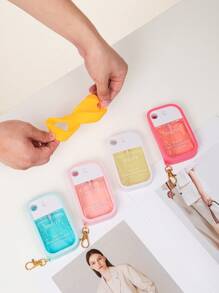 1 pieza con funda de silicona y gancho/1 pieza/2 piezas/3 piezas/4 piezas/6 piezas Botella de spray de desinfectante de manos hidratante de 50ml, Botella de spray de desinfectante de manos de tamaño de viaje, Botella de spray de desinfectante de manos hidratante (Nota: El producto de valor real es una botella de spray vacía)