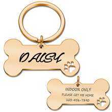 Bone-Shaped Personalized Dog Tag - Double-Sided Engraved Pet Name Tag, Double-Sided Stainless Steel Pet ID Tag, Highly Decorative, Exquisitely Engraved, Stainless Steel Material, Fashionable, Colorful, Vintage, Cute, Minimalist, Adorable, Customizable, Unique, Suitable For Anniversary, Birthday And Other Occasions. - Rose Red - View 15