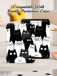 A Stylish Pattern Kindle Cover, Fits Paperwhite (12th) 2024 & Kindle (10th/11th) 2019-2022 & Kindle Paperwhite(11th Gen)2021(6.8"), Supports Auto Wake/Sleep, Lightweight, Four-Corner Drop-Proof And Convenient, A Group Of Cute Cats Pattern, Practical Gift For Others