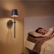 2pcs Wireless Wall Lamp, Small Cordless High Capacity Rechargeable Battery LED Wall Light, Dimmable Lighting, Suitable For Wall Decor, Living Room, Bedroom, Corridor, Gift, Night Light (Black) - Various - View 3