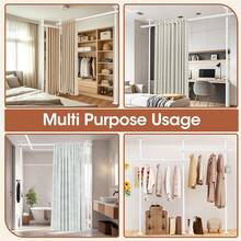 Room Divider Curtain Rod, Adjustable No - Drill Space Partition, 4 - 10ft(H) 28 - 70inch(), Heavy Duty Temporary Floor - To - Ceiling Tension Rod, Black, Space Saver - White - View 7