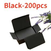 Uds. Tarjeta de papel Kraft de 90x54x0,3mm, nota de mensaje comercial en blanco, etiqueta de escritura de agradecimiento, marcapáginas de aprendizaje - Negro-200 piezas - Ver 13