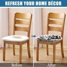 1/4/6/40pcs Halloween Themed A Skeleton Holding A Rose Printed Removable Full-Cover Stretchable Milk Fiber Fabric Chair Covers ,Restaurant Chair Covers - Square Chair Cushion Covers For Restaurant Kitchen Dining Hotel Seat Covers Removable Soft Cushion Chair Covers