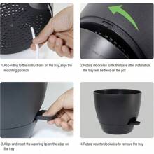 10 Inch Self Watering Hanging Pots, 2 Pack Hanging Planters With 40oZ Deep Reservior For Indoor Outdoor Plants Flowers, Black