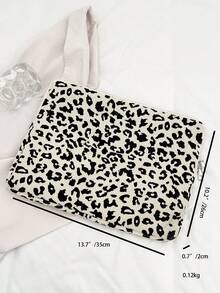 Túi đựng máy tính xách tay và máy tính bảng nhiều kích cỡ họa tiết da báo tối giản sang trọng màu trơn dành cho nữ Túi đựng máy tính xách tay Túi đựng máy tính xách tay thiết yếu cho sinh viên khi trở lại trường - trắng - Xem 2