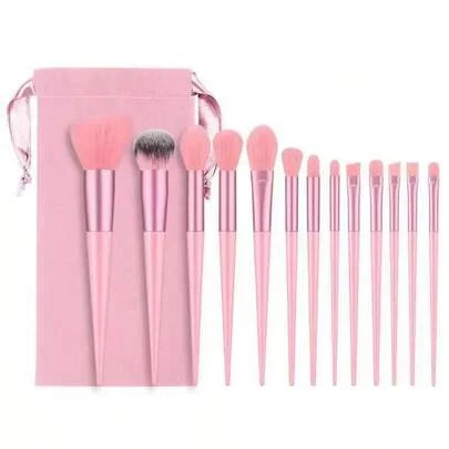 Kit 13 Pincéis De Maquiagem Super Macios Pincel De Sombra Cerdas De Seguros E Não Tóxicos
