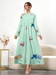 Women's Casual Loose Button Up Long Sleeve Dress