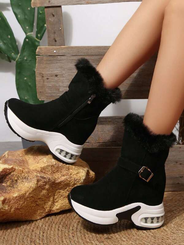 Women's Lightweight Fashionable Outdoor Sports Warm Boots, Size 35-43, Suitable For Autumn/Winter, Pair With Cardigans, Women's Snow Boots New Winter Versatile Boots, Thick Bottom Short Boots With Thermal Lined