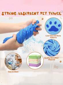 2 pièces/1 pièce Super douce serviette de séchage pour chien en microfibre, serviette de bain absorbante rapide pour toilettage des animaux de compagnie, convient aux petits et moyens chiens
