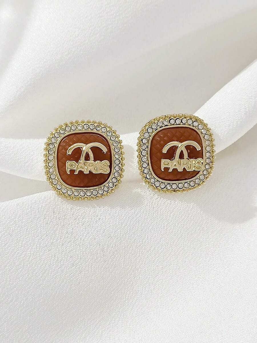 2 件时尚水晶字母耳环，适合女士珠宝搭配，奢华优雅个性化耳环，2025 年新品