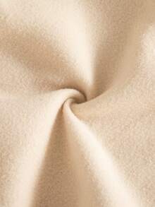 女童休闲外向心形印花圆领落肩长袖羊毛运动衫上衣，秋冬 - 卡其色 - 查看 7