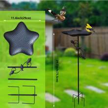 1pc Vintage Cast Iron Bird Bath & Feeder - Metal Design Easy To Clean, Stable 5-Claw Base, Ideal For Garden, Lawn & Holiday Decor, Perfect For Bird Watchers, Christmas & Garden Decoration