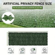 Artificial Ivy Privacy Fence Wall Screen, UV Resistant, Green Background, Leafy Tree Lattice Panel, Made Of Plastic, For Patio, Balcony, Garden, Backyard, Indoor Outdoor Green Wall Decoration