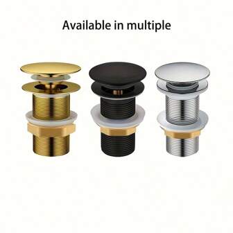 1pc Stainless Steel Pop-Up Sink Faucet Drain Stopper, Featuring Powder Coating, Suitable For Bathroom & Kitchen Drainage, Manual Operation, No Electricity Required (Matte Black, Brushed Gold, Electroplated Silver, 3 Color Options), Stainless Steel Pop-Up Drain For Bathroom Sink, Vanity Washbasin, With Stainless Steel Drainage Filter